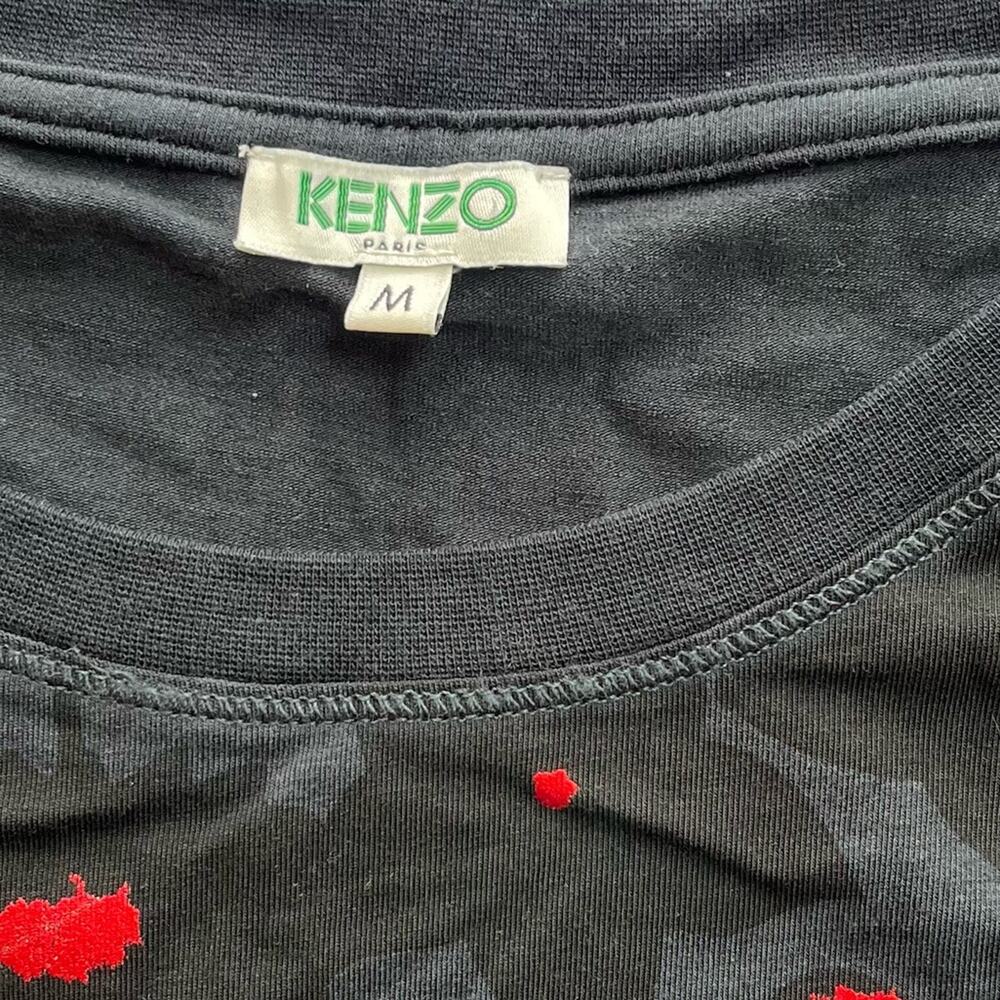 KENZO Black Floral Print Graphic Short Sleeve Tee - Picture 3 of 5